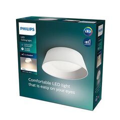 Plafoniera led philips dawn cl258, 14w, 1100 lm, lumina calda (3000k), ip20, 34cm, metal/plastic, alb,  Lampi de interior | electropc.ro