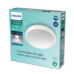 Plafoniera led philips doris cl257, 6w, 640 lm, lumina neutra (4000k), ip44, 22cm, alb,  Lampi de interior | electropc.ro