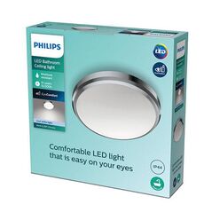 Plafoniera led philips doris cl257, 6w, 640 lm, lumina neutra (4000k), ip44, 22cm, metal/plastic, crom,  Lampi de interior | electropc.ro