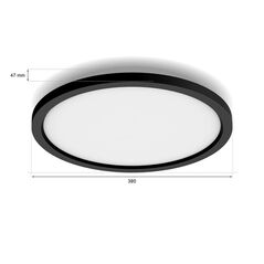 Plafoniera led philips hue aurelle, bluetooth, 24.5w, 2450 lm, lumina alba (2200-6500k), ip20, 39.5cm, aluminiu, negru, intrerupator cu variator inclus,  Lampi de interior | electropc.ro