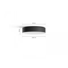 Plafoniera led philips hue enrave, bluetooth, 9.6w, 1220 lm, lumina alba (2200-6500k), ip20, 26.1cm, negru, intrerupator cu variator inclus,  Lampi de interior | electropc.ro