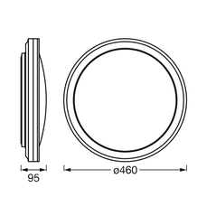 Plafoniera led rgb inteligenta ledvance smart+ wifi orbis circle 460, 28w, 2400 lm, lumina alba si color (3000-6500k), ip20, Ø460x95mm, abs/policarbonat, negru,  Lampi de interior | electropc.ro