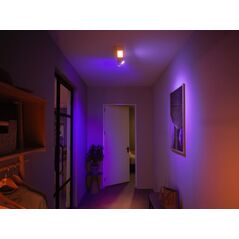 Plafoniera led rgb philips hue centris, bluetooth, cu 2xgu10, 2x5.7w + led 11w, 1560 lm, lumina alba si color (2000-6500k), ip20, metal, negru,  Lampi de interior | electropc.ro