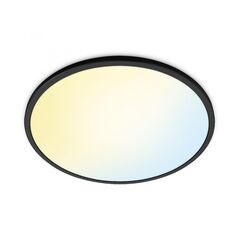Plafoniera led wiz superslim, wi-fi, control vocal, 32w, 3800 lm, lumina alba (2700-6500k), ip20, 55cm, negru,  Lampi de interior | electropc.ro