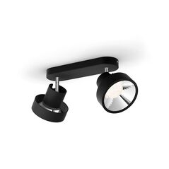 Spot led dublu philips bukko, 24v, 2x4.3w, 800 lm, intensitate variabila, lumina calda (2200-2700k), ip20, 17x36.6x11cm, metal, negru,  Lampi de interior | electropc.ro