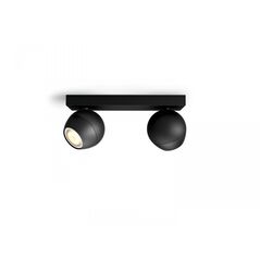 Spot led dublu philips hue buckram, bluetooth, 2xgu10, 2x5w, 700 lm, lumina alba (2200-6500k), ip20, 25.2x8.2cm, metal, negru, intrerupator cu variator inclus,  Lampi de interior | electropc.ro