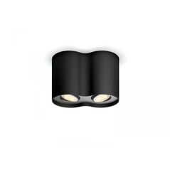Spot led dublu philips hue pillar, bluetooth, 2xgu10, 2x5w, 700 lm, lumina alba (2200-6500k), ip20, 19.3x10.3cm, metal, negru,  intrerupator cu variator inclus,  Lampi de interior | electropc.ro