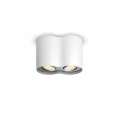 Spot led dublu philips hue pillar, bluetooth, 2xgu10, 2x5w, 700 lm, lumina alba (2200-6500k), ip20, 19.3x10.3cm, metal, alb,  intrerupator cu variator inclus,  Lampi de interior | electropc.ro