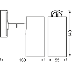 Spot led pe sina ledvance tracklight l cylinder, 1xgu10 (neinclus), max 35w, ip20, reglabil, Ø55x140mm, alb,  Lampi de interior | electropc.ro