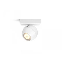 Spot led philips hue buckram, bluetooth, gu10, 5w (50w), 350 lm, lumina alba (2200-6500k), ip20, 10.2cm, metal, alb, intrerupator cu variator inclus,  Lampi de interior | electropc.ro