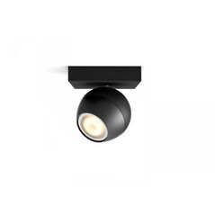Spot led philips hue buckram, bluetooth, gu10, 5w (50w), 350 lm, lumina alba (2200-6500k), ip20, 10.2cm, metal, negru, intrerupator cu variator inclus,  Lampi de interior | electropc.ro