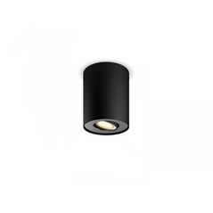 Spot led philips hue pillar, bluetooth, gu10, 5w (50w), 350 lm, lumina alba (2200-6500k), ip20, 10.3cm, metal, negru, intrerupator cu variator inclus,  Lampi de interior | electropc.ro