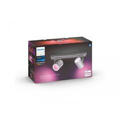 Spot led rgb dublu philips hue argenta, bluetooth, 2xgu10, 2x5.7w, 2x350 lm, lumina alba si color (2000-6500k), ip20, metal, argintiu,  Lampi de interior | electropc.ro