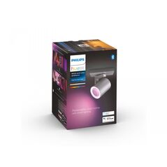 Spot led rgb philips hue argenta, bluetooth, gu10, 5.7w, 350 lm, lumina alba si color (2000-6500k), ip20, metal, argintiu,  Lampi de interior | electropc.ro