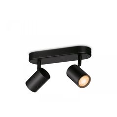 Spot led rgb wiz imageo, wi-fi, bluetooth, 2x4.9w, 690 lm, lumina alba si color (2200-6500k), ip20, metal, negru,  Lampi de interior | electropc.ro
