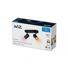 Spot led rgb wiz imageo, wi-fi, bluetooth, 2x4.9w, 690 lm, lumina alba si color (2200-6500k), ip20, metal, negru,  Lampi de interior | electropc.ro