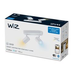 Spot led rgb wiz imageo, wi-fi, bluetooth, 2x4.9w, 690 lm, lumina alba si color (2700-6500k), ip20, metal, alb,  Lampi de interior | electropc.ro
