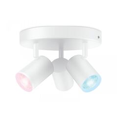Spot led rgb wiz imageo, wi-fi, bluetooth, control vocal, 3xgu10, 3x5w, 1035 lm, lumina alba si color (2200-6500k), ip20, 12.3x21cm, metal, alb,  Lampi de interior | electropc.ro