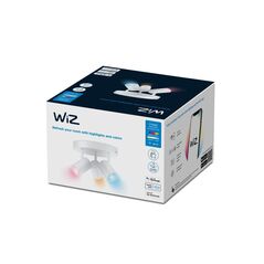 Spot led rgb wiz imageo, wi-fi, bluetooth, control vocal, 3xgu10, 3x5w, 1035 lm, lumina alba si color (2200-6500k), ip20, 12.3x21cm, metal, alb,  Lampi de interior | electropc.ro