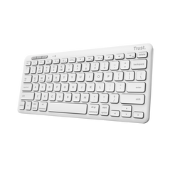 Tastatura trust lyra wireless, conexiune usb-a, usb-c 1.1, distanta acoperire wireless 10m, 1x aaa baterie, compatibila cu laptop, pc, bluetooth devices, tableta, alba,  Tastaturi | electropc.ro