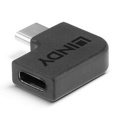 Adaptor lindy usb-c 3.2 la usb c 90°, material pvc, temperaturi de operare -10°c - 80°c (14°f - 176°f), negru,  Cabluri video | electropc.ro