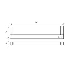 Aplica led liniara vivalux jazz, 10w, 700 lm, lumina neutra (4000k), 110°, ip20, 580x78x30mm, 30000h, argintiu,  Lampi de interior | electropc.ro