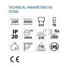 Aplica led liniara vivalux polo, 2x18w, 3000 lm, lumina neutra (4000k), 270°, ip20, 1230x102x79mm, 25000h, alb,  Lampi de interior | electropc.ro