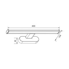 Aplica led pentru baie vivalux arba, 8w, 600 lm, lumina neutra (4000k), 120°, ip44, 400x134x42mm, 30000h, nichel satinat,  Lampi de interior | electropc.ro