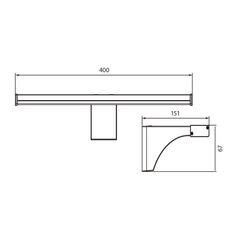 Aplica led pentru baie vivalux zoe, 8w, 700 lm, lumina neutra (4000k), 110°, ip44, 400x151x67mm, 25000h, nichel satinat,  Lampi de interior | electropc.ro