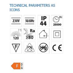 Aplica led pentru baie vivalux zoe, 8w, 700 lm, lumina neutra (4000k), 110°, ip44, 400x151x67mm, 25000h, nichel satinat,  Lampi de interior | electropc.ro