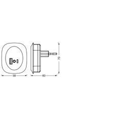 Lampa de veghe ledvance lunetta edge cu senzor crepuscular, 12.5w, 9 lm, lumina calda (3000k), on/off, usb-a, usb-c, 58x70x60mm, alb,  Lampi de interior | electropc.ro