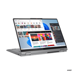 Laptop lenovo ideapad 5 2-in-1 16ahp9, 16" wuxga (1920x1200) ips 300nits glossy, 45% ntsc, 60hz, tÜv low blue light, glass, touch, amd ryzen™ 7 8845hs (8c / 16t, 3.8 / 5.1ghz, 8mb l2 / 16mb l3), video integrated amd radeon™ 780m graphics, ram 16gb soldere,  Laptopuri | electropc.ro