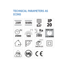 Pendul led vivalux remi, 1xe27, 14w, 1150 lm, lumina calda (3000k), 100°, ip20, Ø160x1000mm, 25000h, alb,  Lampi de interior | electropc.ro