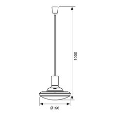Pendul led vivalux remi, 1xe27, 14w, 1150 lm, lumina calda (3000k), 100°, ip20, Ø160x1000mm, 25000h, alb,  Lampi de interior | electropc.ro
