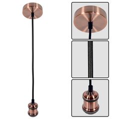 Pendul vivalux retro antique copper, e27, max. 60w, textil/metal, ip20, Ø100mm, cablu negru 1m, bec neinclus,  Lampi de interior | electropc.ro