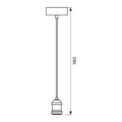 Pendul vivalux retro antique copper, e27, max. 60w, textil/metal, ip20, Ø100mm, cablu negru 1m, bec neinclus,  Lampi de interior | electropc.ro
