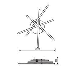 Plafoniera led vivalux matrix, 35w, 2165 lm, lumina neutra (4000k), 120°, ip20, 600x600x115mm, 25000h, crom,  Lampi de interior | electropc.ro