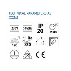 Plafoniera led vivalux matrix, 35w, 2165 lm, lumina neutra (4000k), 120°, ip20, 600x600x115mm, 25000h, crom,  Lampi de interior | electropc.ro