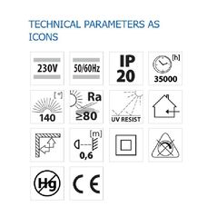 Plafoniera led vivalux square hugo, 24w, 1920 lm, lumina neutra (4000k), 140°, ip20, 225x225x35mm, 35000h, alb,  Lampi de interior | electropc.ro