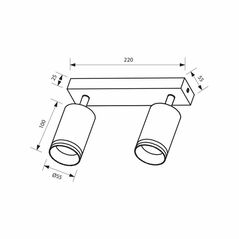 Spot dublu reglabil vivalux king, 2xgu10, max 2x35w, ip20, 220х55х165mm, alb, becuri neincluse,  Lampi de interior | electropc.ro