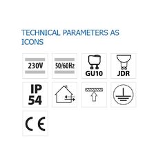 Spot vivalux round inez, gu10, max. 35w, ip54, Ø80x95mm, alb, bec neinclus,  Lampi de interior | electropc.ro