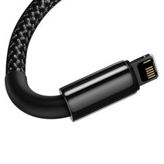 Cablu alimentare si date baseus tungsten gold, fast charging data cable pt. smartphone, usb la lightning iphone 2.4a, braided, 2m, rezistent zgarieturi, negru,  Cabluri periferice | electropc.ro