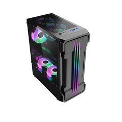 Carcasa pro gaming zerg mid tower argb negru,  Carcase | electropc.ro