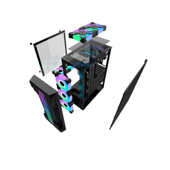 Carcasa pro gaming zerg mid tower argb negru,  Carcase | electropc.ro