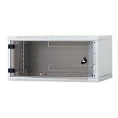 Rack de perete triton sectiune simpla 18u 600mm adancime usa sticla panouri laterale detasabile, sectiuni acces cabluri sus/jos/spate securizare cu cheie, 1 pereche montanti reglabili, fabricat din tabla galvanizata ip30 gri,  Cabinete metalice | electropc.ro
