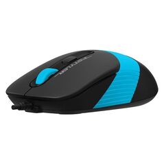 Mouse a4tech, pc sau nb, cu fir, usb, optic, 1600 dpi, butoane/scroll 4/1, buton selectare viteza, negru / albastru,  Mouse | electropc.ro