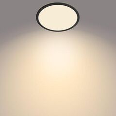 Plafoniera led philips superslim cl550, 3 trepte de intensitate, 15w, 1300 lm, lumina calda (2700k), ip44, 25cm, negru,  Lampi de interior | electropc.ro