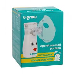 Aparat aerosoli u-grow , portabil cu ultrasunete ,tehnologie silentoasa, masca de copii si adulti inclusa in pachet, design prietenos pentru copii,  Aparate aerosoli copii | electropc.ro