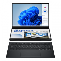 Laptop asus zenbook duo max, ux8406ma-pz075x, 14.0-inch, 3k (2880 x 1800) oled 16:10 aspect ratio, intel® core™ ultra 7 processor 155h xx ghz (24mb cache, up to 4.8 ghz, 14 cores, 20 threads), intel® iris xe graphics,  lpddr5x 16gb, 1tb m.2 nvme™ pcie® 4.,  Laptopuri | electropc.ro