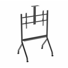 Stand tv mobil serioux tv213ca, dimensiuni: 1050x755x2320mm, compatibilitate max vesa:  900x600mm, compatibilitate tv:  55"-100", greutate maximă suportata: 120 kg, baza cu 4 roti, raft multifunctional, negru,  Suporturi TV & Monitor | electropc.ro